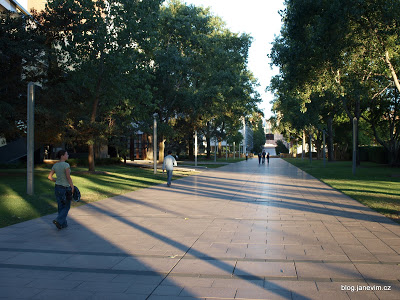 Hlavni cesta skrz univerzitni campus
